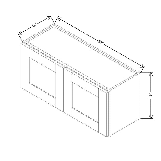 Modernform Cabinet Natural Shaker 33" W X 15" H X 12" D Double Door Wall Cabinet