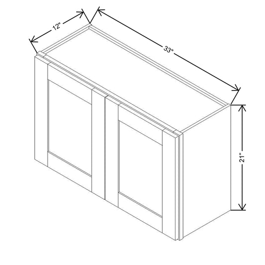 Modernform Cabinet Slim Dove White 33" W X 21" H X 12" D Double Door Wall Cabinet