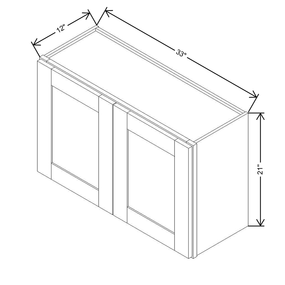 Modernform Cabinet Slate Shaker 33" W X 21" H X 12" D Double Door Wall Cabinet