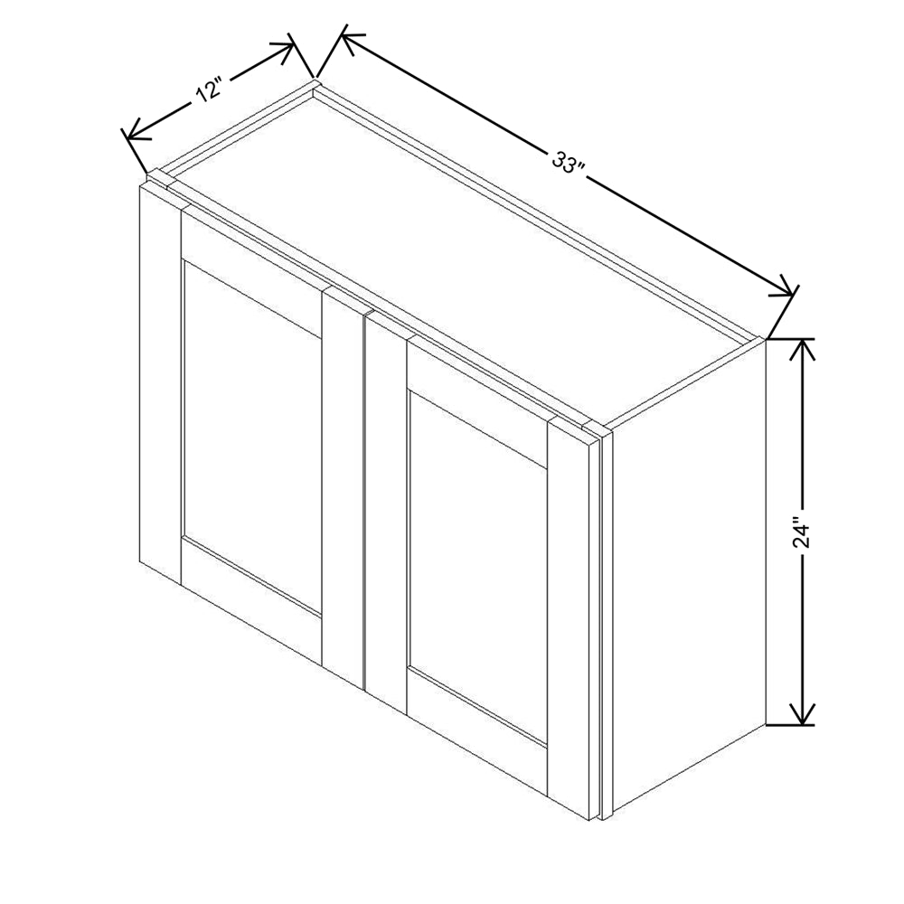 Modernform Cabinet Slim Dove White 33" W X 24" H X 12" D Double Door Wall Cabinet