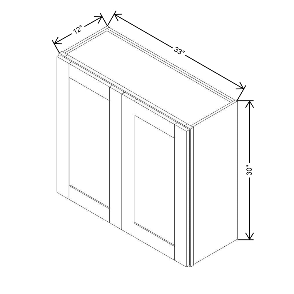 Modernform Cabinet Slate Shaker 33" W X 30" H X 12" D Double Door Wall Cabinet