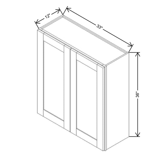 Modernform Cabinet Slim Dove White 33" W X 36" H X 12" D Double Door Wall Cabinet