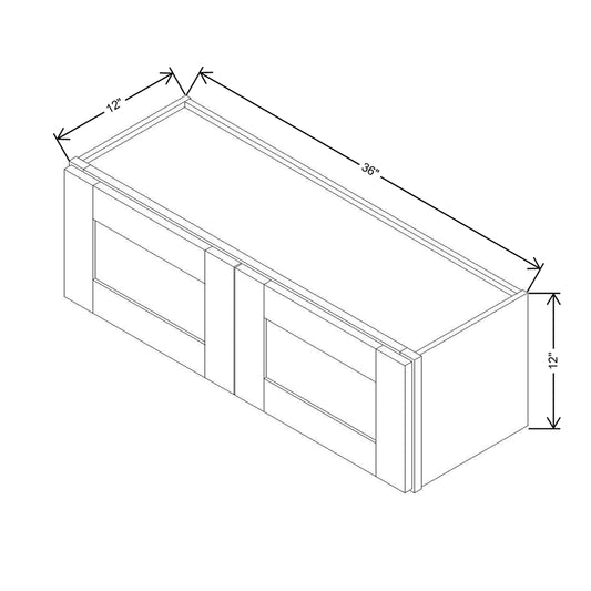 Modernform Cabinet Espresso Shaker 36" W X 12" H X 12" D Double Door Wall Cabinet