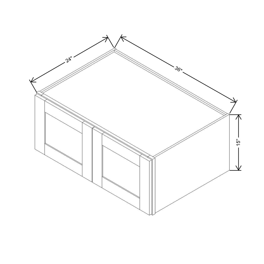 Modernform Cabinet Slate Shaker 36" W X 15" H X 24" D Double Door Wall Cabinet