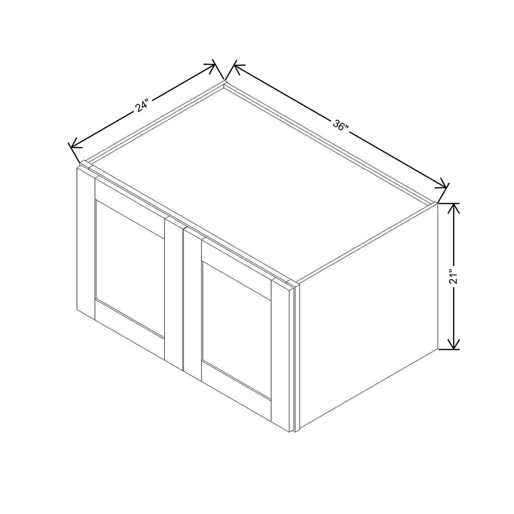 Modernform Cabinet Natural Shaker 36" W X 21" H X 24" D Double Door Wall Cabinet