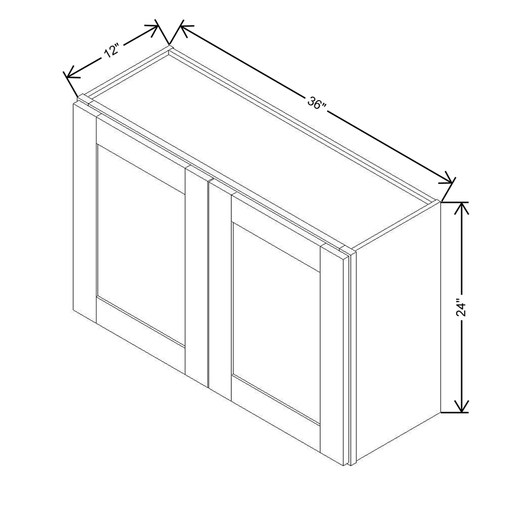 Modernform Cabinet Slim Dove White 36" W X 24" H X 12" D Double Door Wall Cabinet