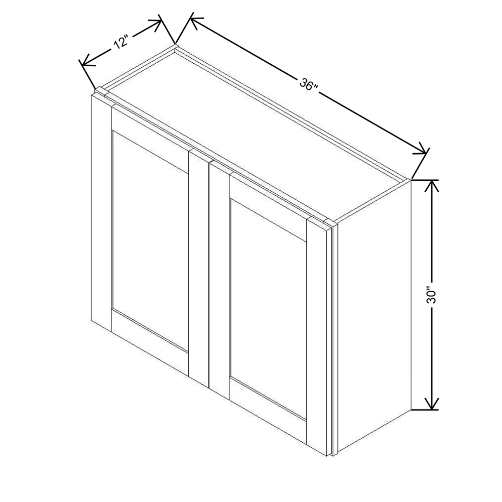 Modernform Cabinet Slate Shaker 36" W X 30" H X 12" D Double Door Wall Cabinet