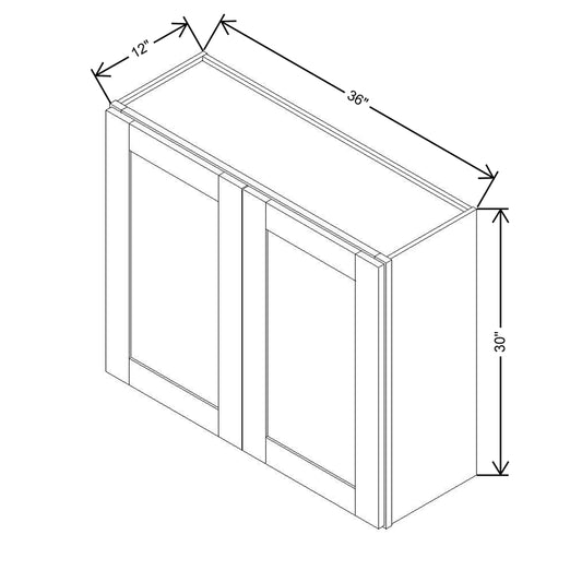Modernform Cabinet Slim Dove White 36" W X 30" H X 12" D Double Door Wall Cabinet
