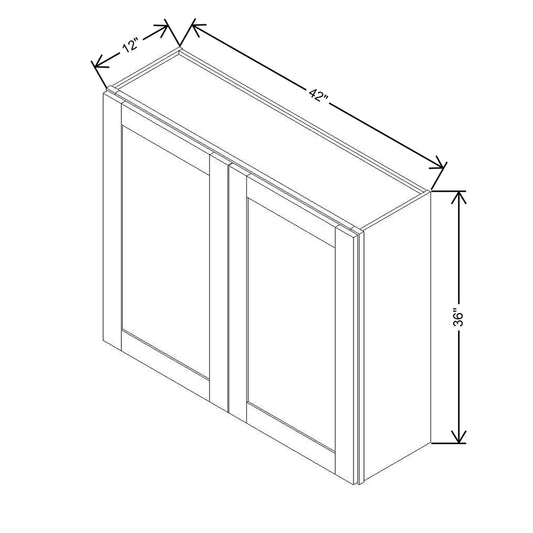 Modernform Cabinet Slate Shaker 42" W X 36" H X 12" D Double Door Wall Cabinet