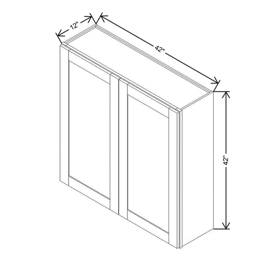 Modernform Cabinet Natural Shaker 42" W X 42" H X 12" D Double Door Wall Cabinet