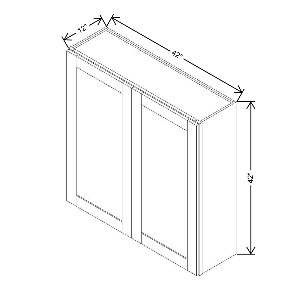 Modernform Cabinet Slate Shaker 42" W X 42" H X 12" D Double Door Wall Cabinet