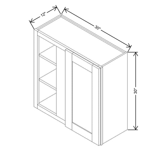 Modernform Cabinet Espresso Shaker 30" W X 30" H X 12" D Single Door Blind Corner Wall Cabinet