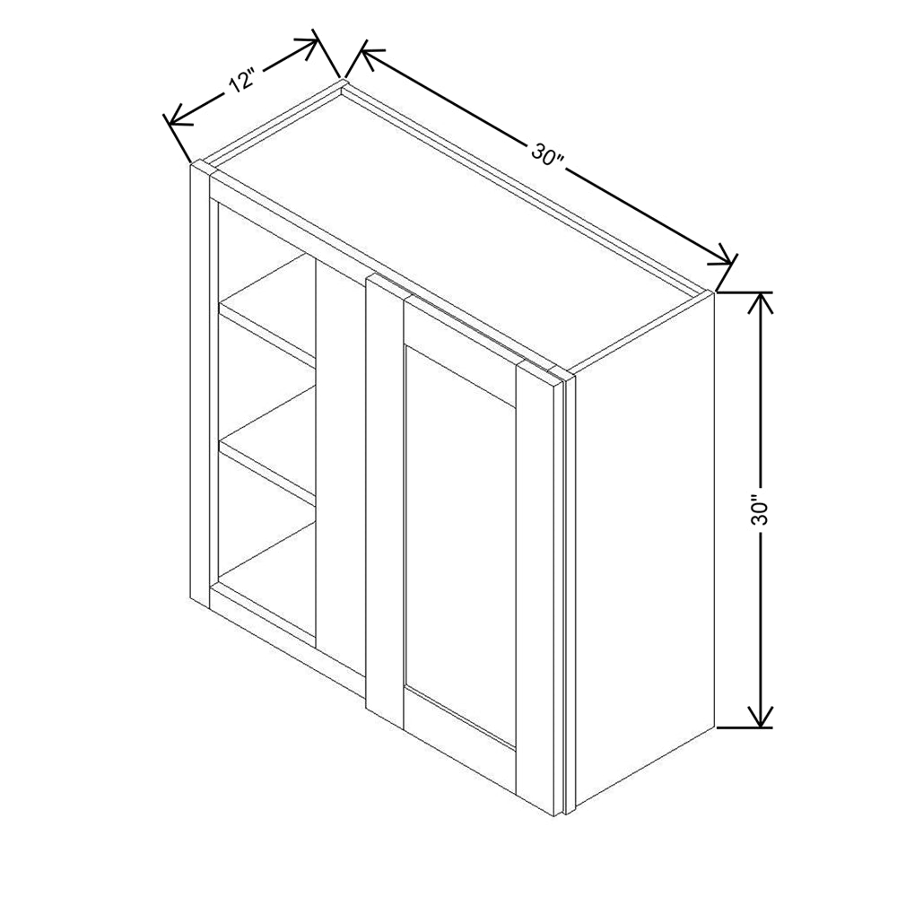 Modernform Cabinet Natural Shaker 30" W X 30" H X 12" D Single Door Blind Corner Wall Cabinet