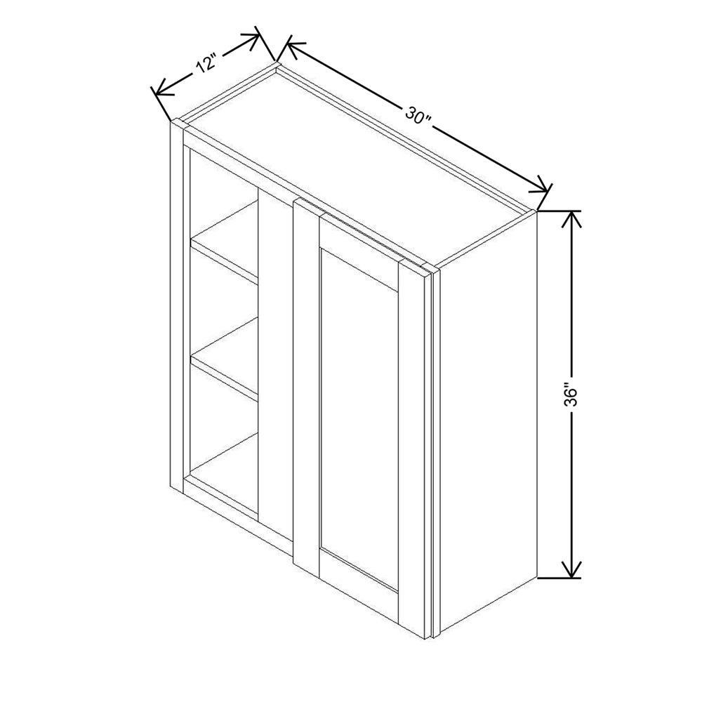 Modernform Cabinet Signature Blue 30" W X 36" H X 12" D Single Door Blind Corner Wall Cabinet