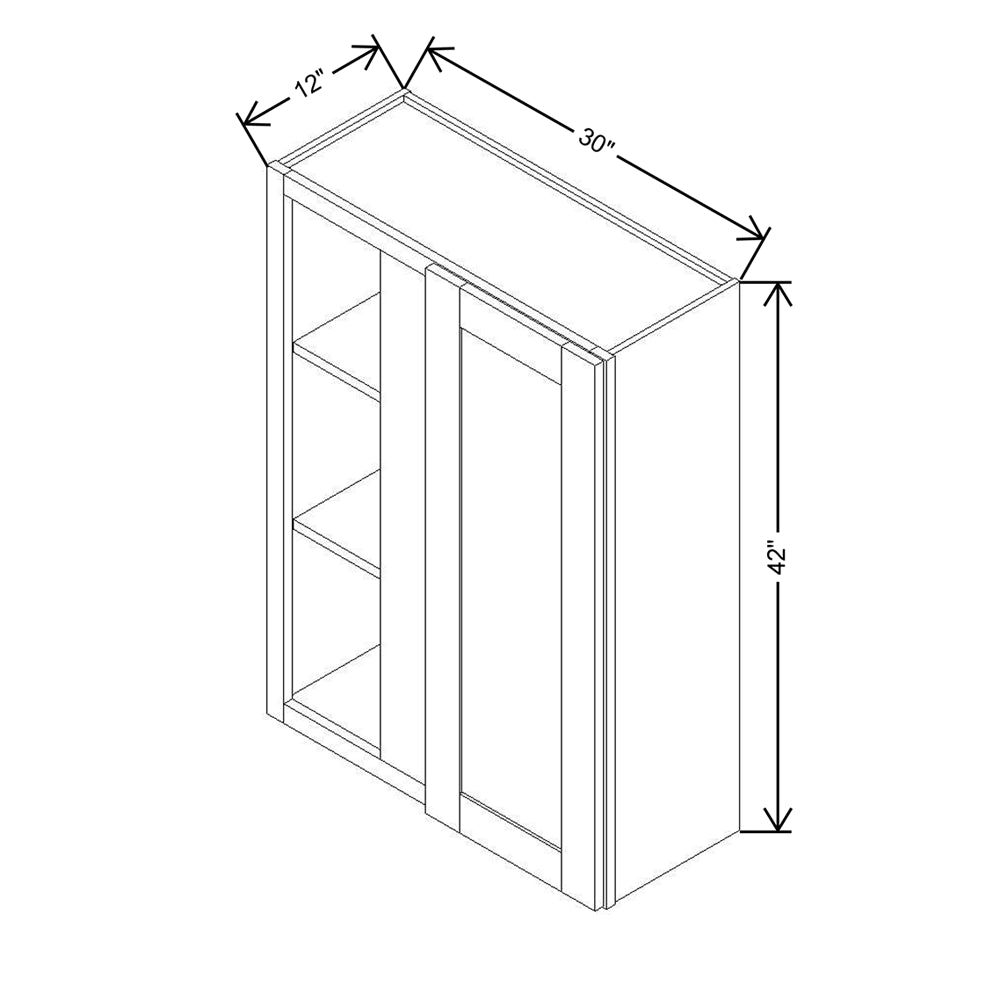 Modernform Cabinet Slim Dove White 30" W X 42" H X 12" D Single Door Blind Corner Wall Cabinet