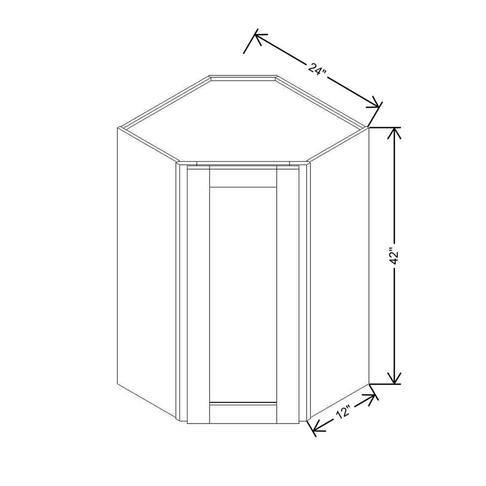 Modernform Cabinet Natural Shaker 24" W X 42" H X 12" D Wall Diagonal Corner Cabinet