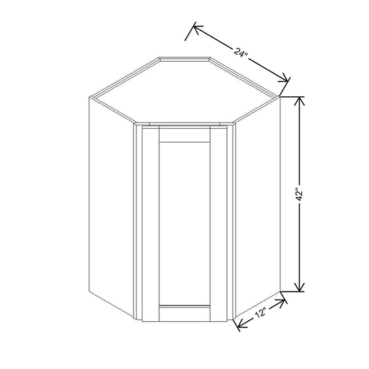 Modernform Cabinet Slim Sage Green 24" W X 42" H X 12" D Wall Diagonal Corner Cabinet