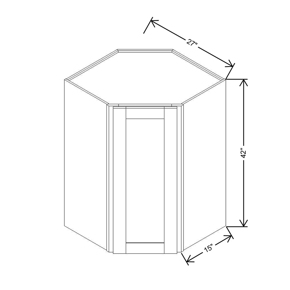 Modernform Cabinet Natural Shaker 27" W X 42" H X 15" D Wall Diagonal Corner Cabinet