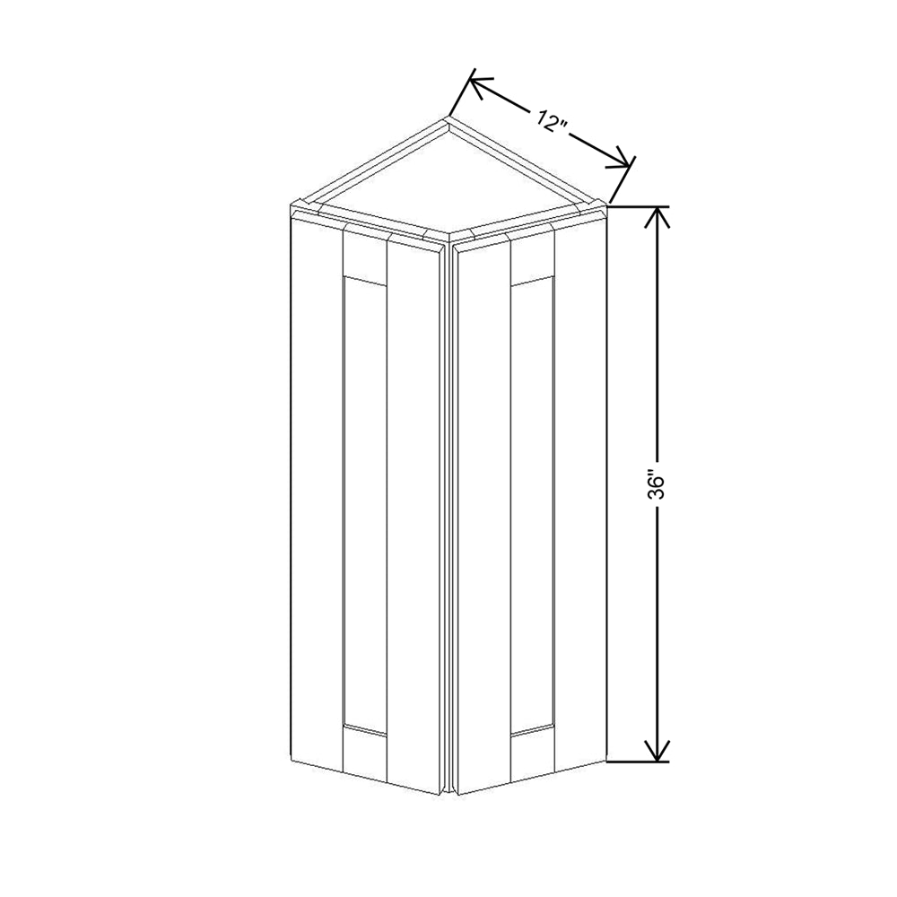 Modernform Cabinet Slate Shaker 12" W X 36" H X 12" D Wall Corner End Cabinet