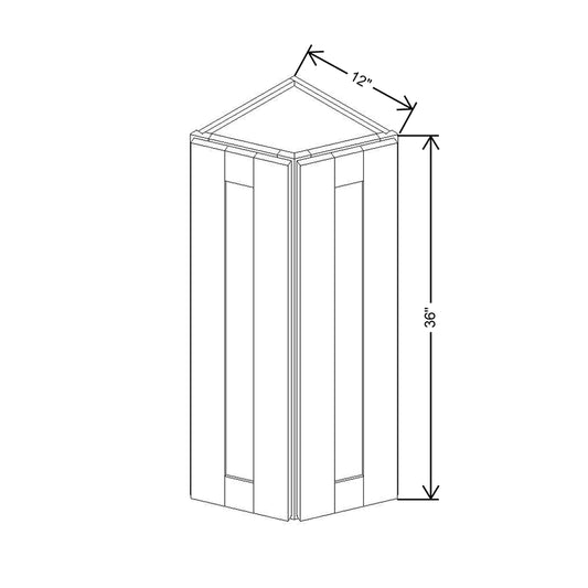 Modernform Cabinet Grey Shaker 12" W X 36" H X 12" D Wall Corner End Cabinet