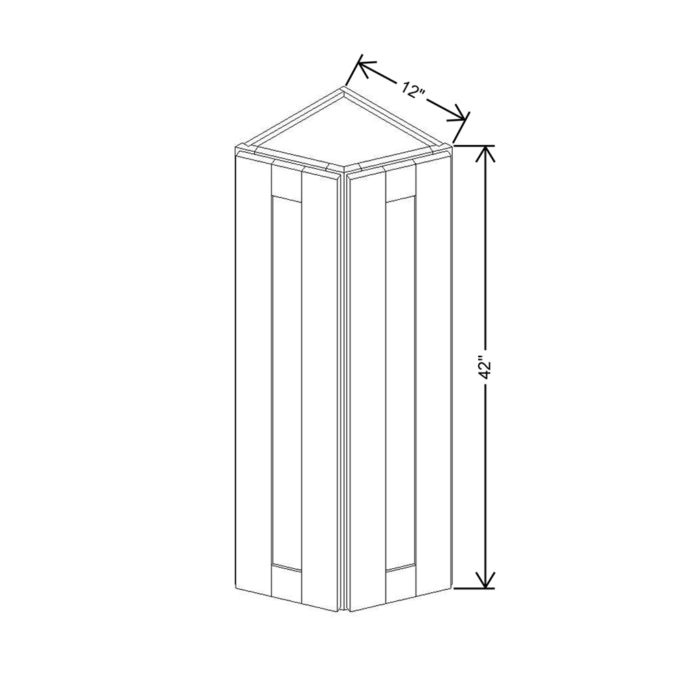 Modernform Cabinet Natural Shaker 12" W X 42" H X 12" D Wall Corner End Cabinet