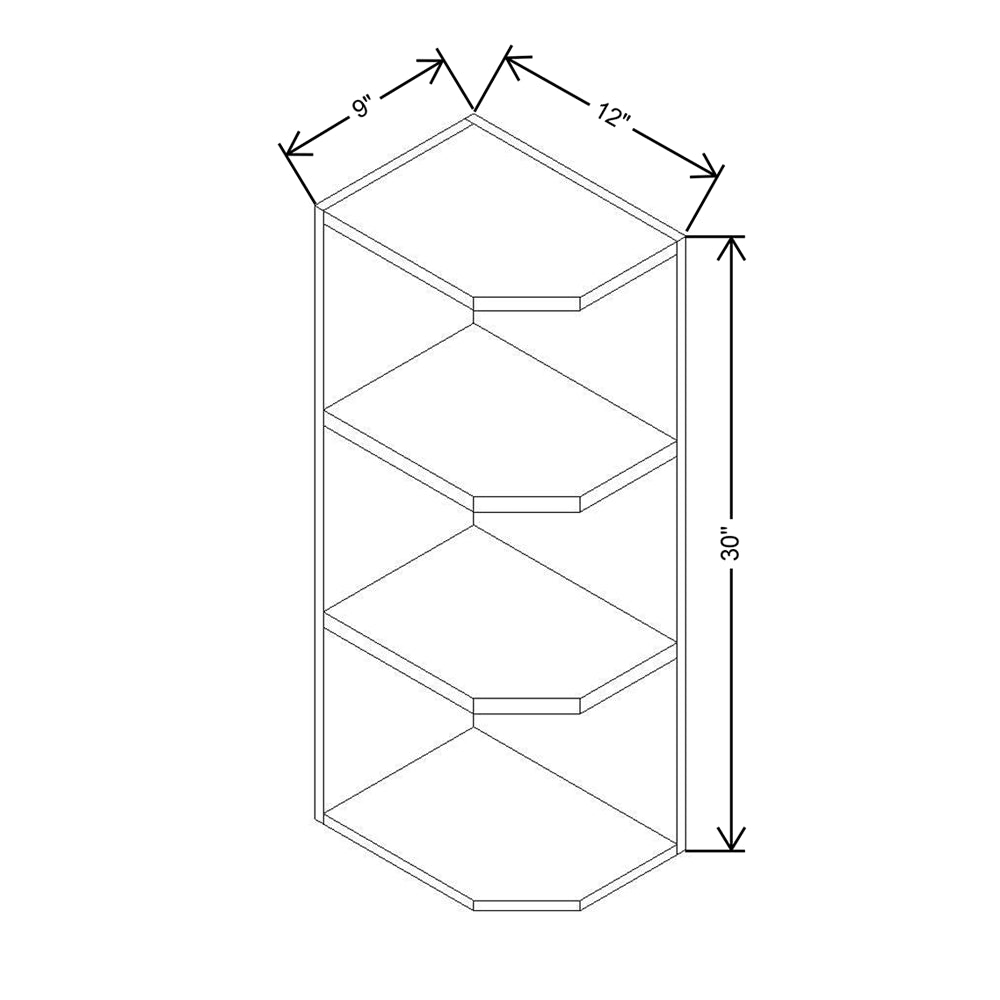 Modernform Cabinet Natural Shaker 09" W X 30" H X 12" D Wall Open End Cabinet