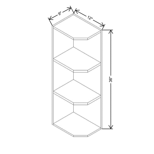 Modernform Cabinet Natural Shaker 09" W X 36" H X 12" D Wall Open End Cabinet