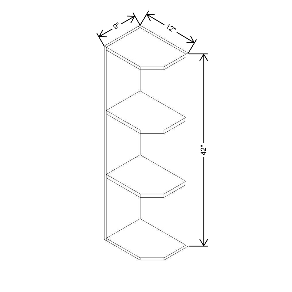 Modernform Cabinet Natural Shaker 09" W X 42" H X 12" D Wall Open End Cabinet