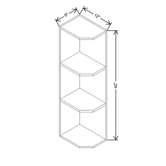 Modernform Cabinet Natural Shaker 09" W X 42" H X 12" D Wall Open End Cabinet