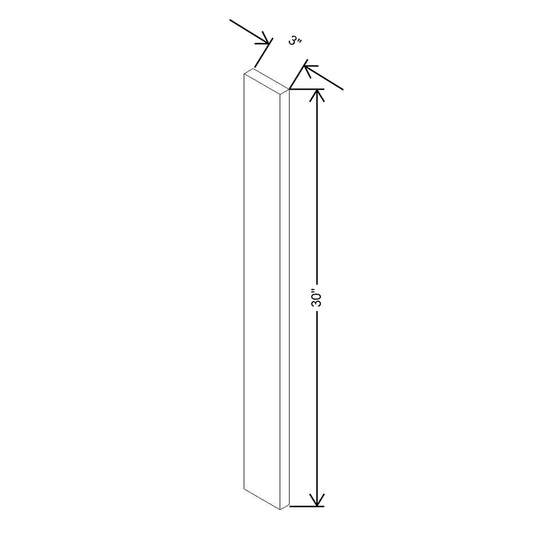 Modernform Cabinet Slim Dove White 3" W X 30" H Wall Filler