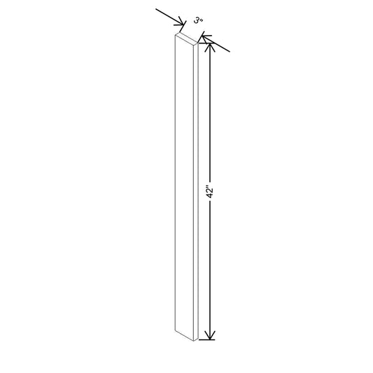 Modernform Cabinet Slim Dove White 3" W X 42" H Wall Filler