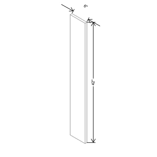 Modernform Cabinet Slim Dove White 6" W X 42" H Wall Filler