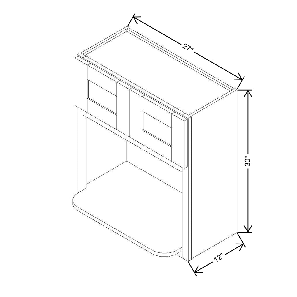 Modernform Cabinet Natural Shaker 27" W X 30" H X 12" D Microwave w/Bottom Shelf