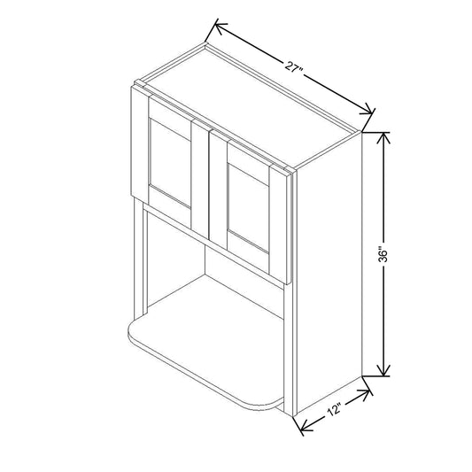 Modernform Cabinet Natural Shaker 27" W X 36" H X 12" D Microwave w/Bottom Shelf