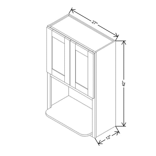 Modernform Cabinet Natural Shaker 27" W X 42" H X 12" D Microwave w/Bottom Shelf