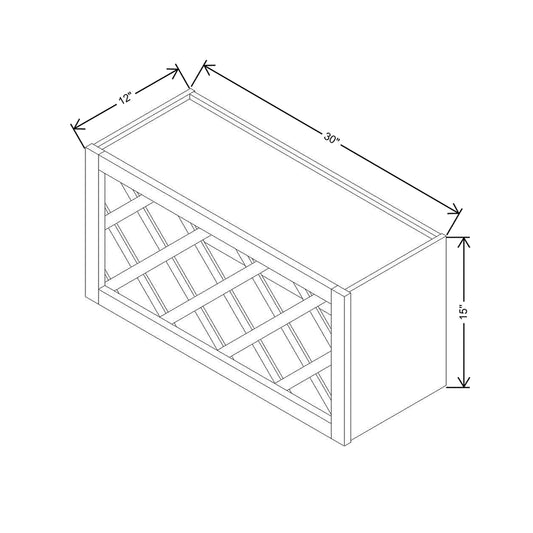Modernform Cabinet Slim Sage Green 30" W X 15" H X 12" D Wall Wine Rack