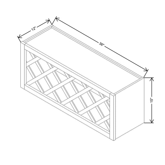 Modernform Cabinet Slim Dove White 36" W X 15" H X 12" D Wall Wine Rack