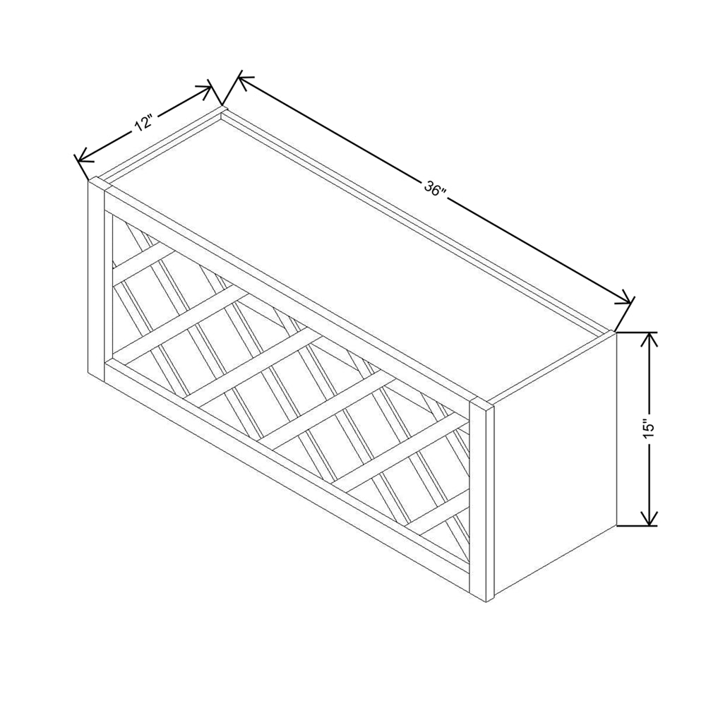 Modernform Cabinet Slate Shaker 36" W X 15" H X 12" D Wall Wine Rack