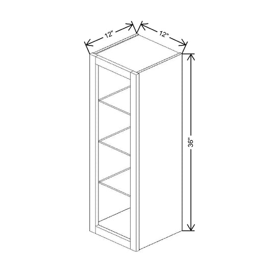 Fabuwood Allure Fusion Kona 12" W X 36" H X 12" D Wall No Door Cabinet