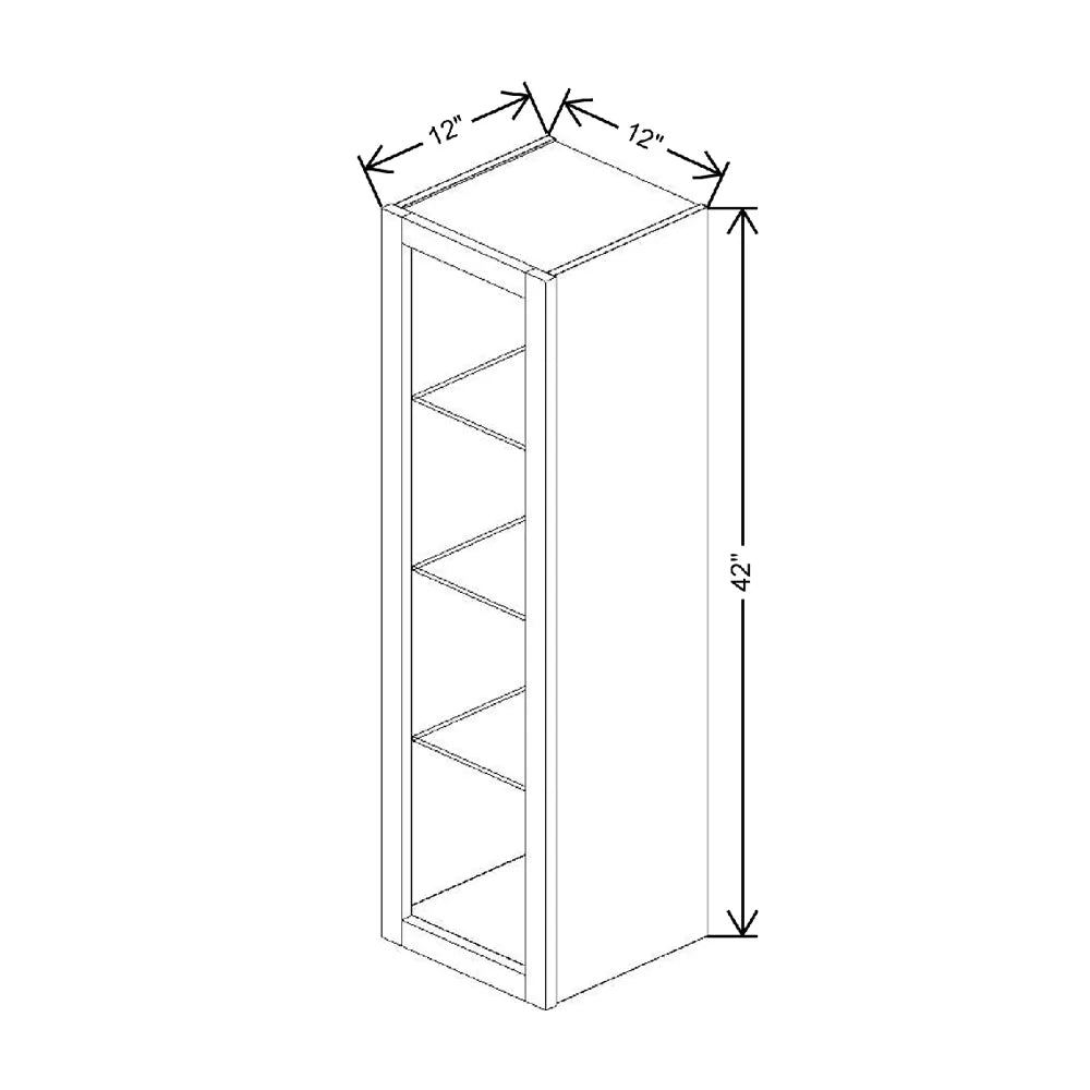 Fabuwood Allure Luna Dove 12" W X 42" H X 12" D Wall No Door Cabinet