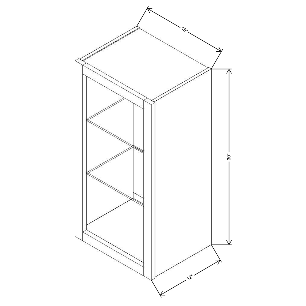 Fabuwood Allure Fusion Nickel 15"W X 30"H Wall No Door