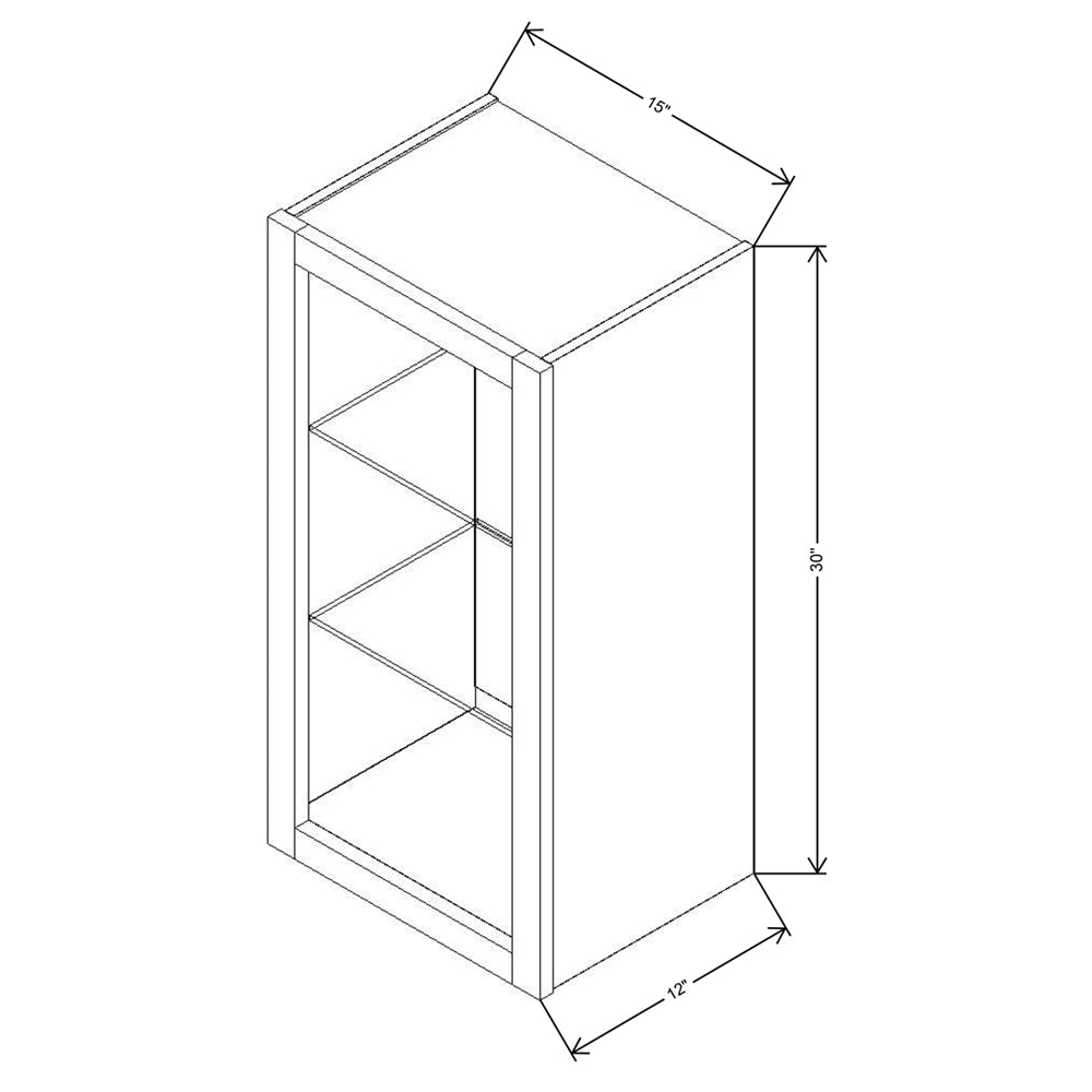 Fabuwood Allure Galaxy Nickel 15"W X 30"H Wall No Door