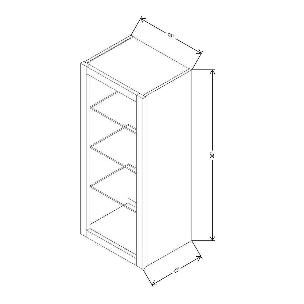 Fabuwood Allure Onyx Frost  15"W X 36"H Wall No Door