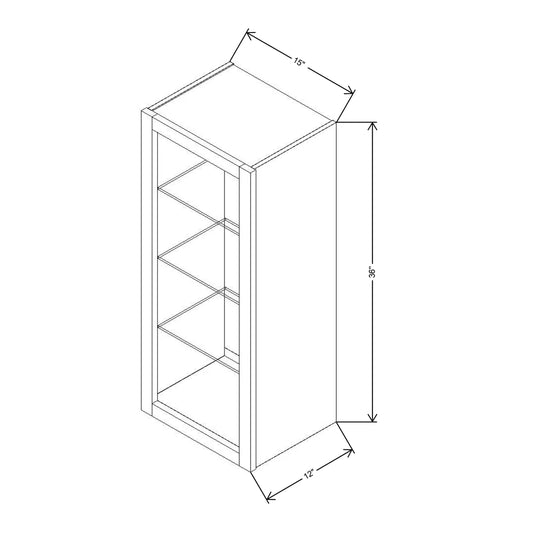 Fabuwood Allure Luna Desert Oak 15" W X 36" H X 12" D Wall No Door Cabinet