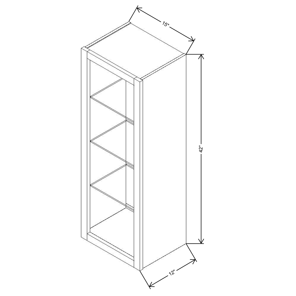 Fabuwood Allure Fusion Nickel 15"W X 42"H Wall No Door