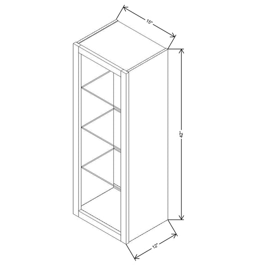 Fabuwood Allure Galaxy Nickel 15"W X 42"H Wall No Door