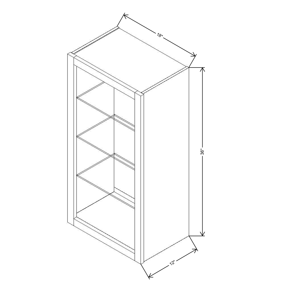 Fabuwood Allure Luna Kona 18"W X 36"H Wall No Door