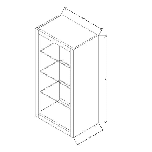 Fabuwood Allure Fusion Timber 18" W X 36" H X 12" D Wall No Door Cabinet