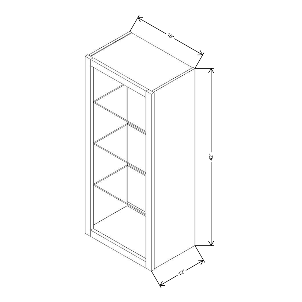 Fabuwood Allure Luna Dove 18"W X 42"H Wall No Door