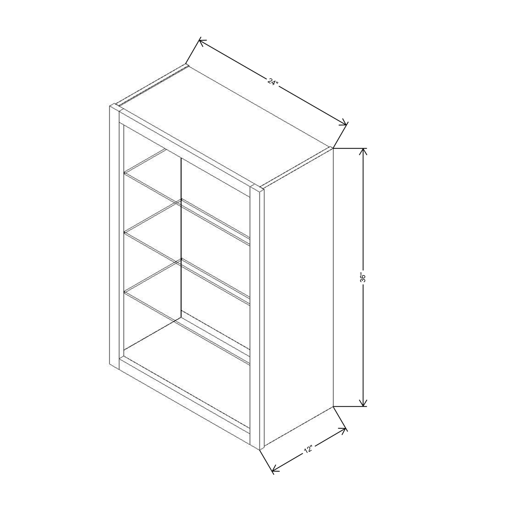 Fabuwood Allure Luna Timber 24"W X 36"H Wall No Door